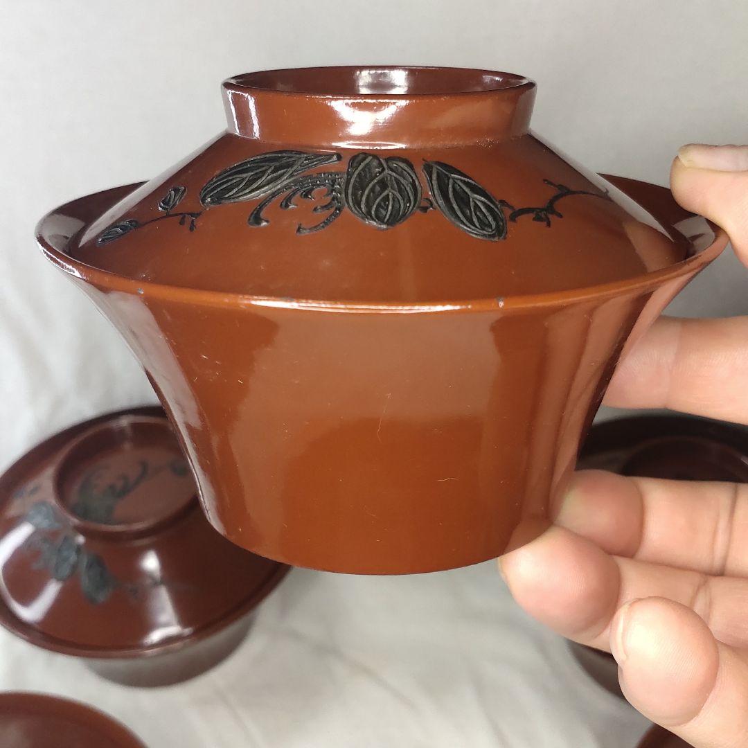 Aizu lacquerware Wooden bowl Handmade hand-painted