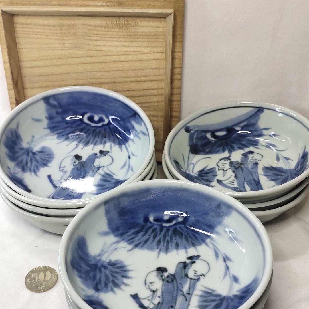 10 pieces of Koimari ware Kuai plate dyed person figure