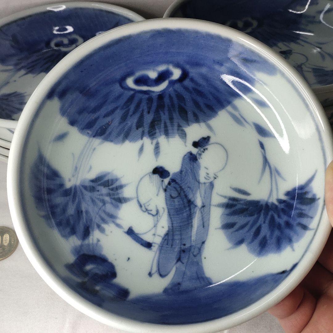 10 pieces of Koimari ware Kuai plate dyed person figure