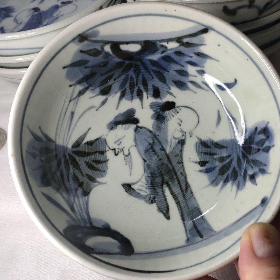 10 pieces of Koimari ware Kuai plate dyed person figure