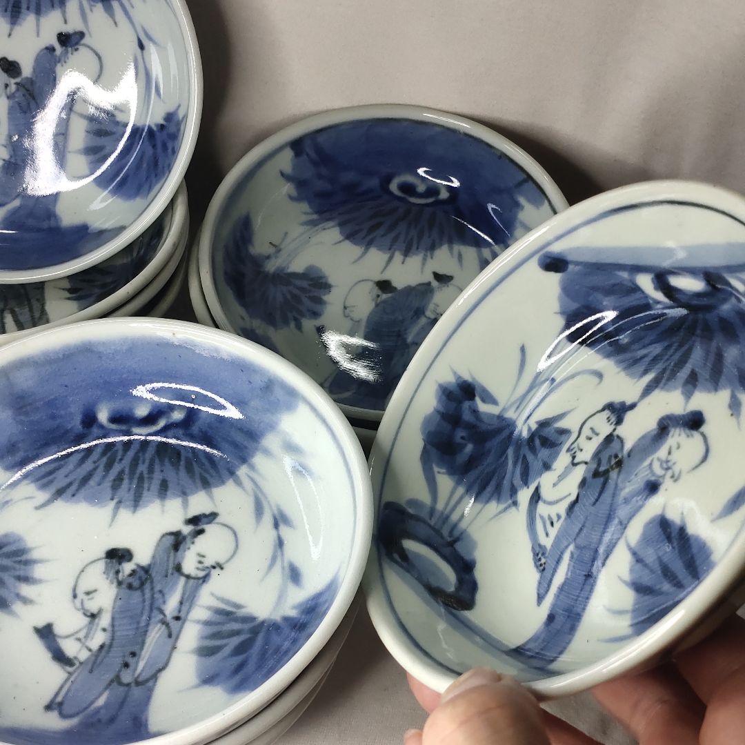 10 pieces of Koimari ware Kuai plate dyed person figure