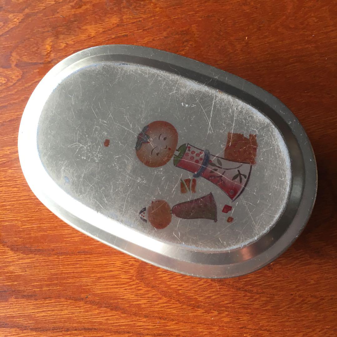 Mandarin orange kokeshi aluminum bento box