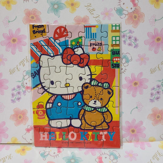 Kitty Old Showa Mini Jigsaw Puzzle Sanrio Retro 1987